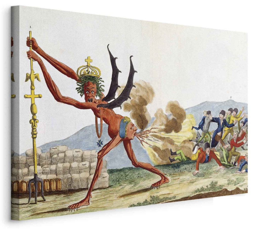 Leinwandbild - Jacques-Louis David – Caricature of the English Government