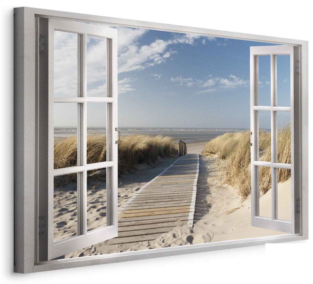 Leinwandbild - Window: View of the Beach
