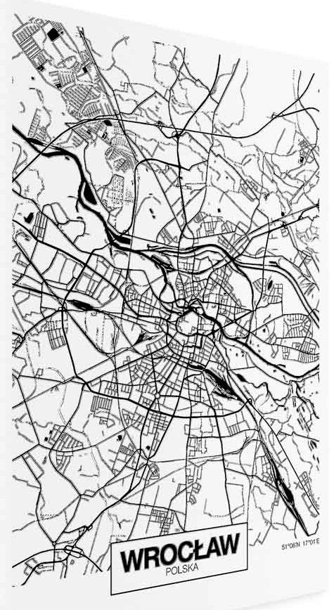 Leinwandbild - City Plan: Wroclaw (1 Part) Vertical