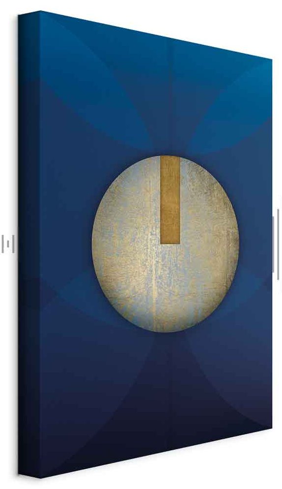 Leinwandbild - In the Shadow of Classic Blue (1-part) - Golden Circle in Abstraction