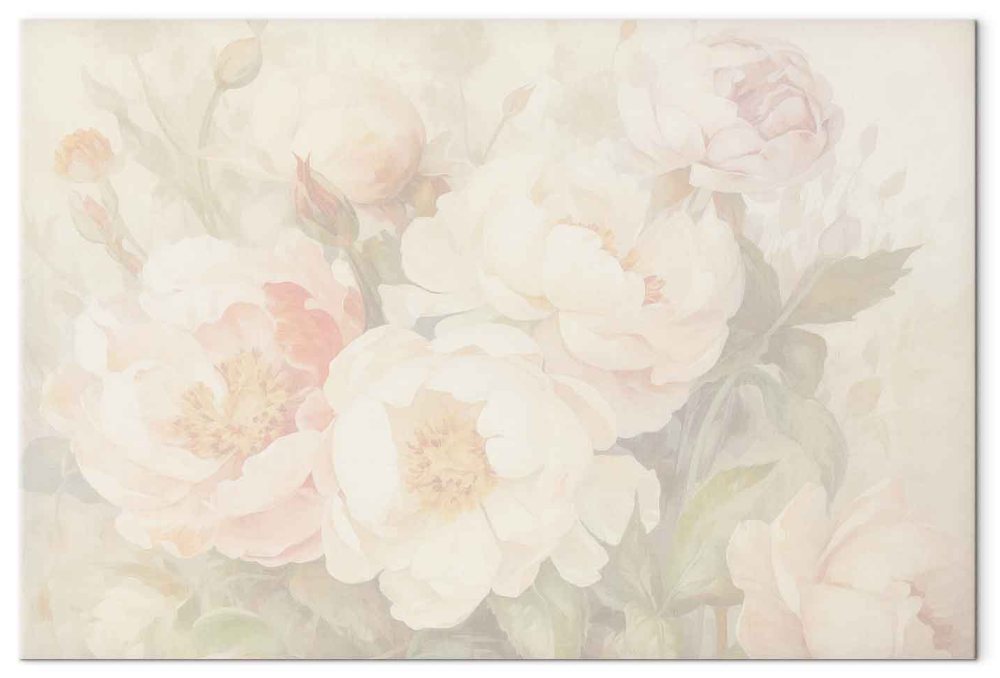 Leinwandbild - Peonies in the mist