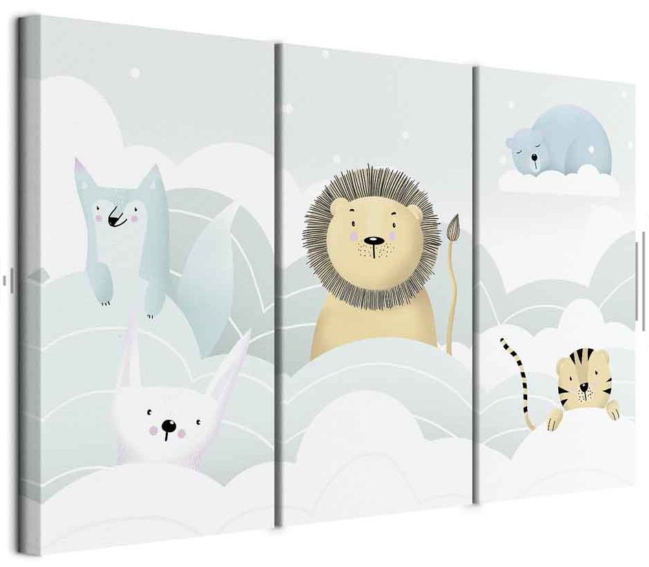 Leinwandbild - Fairy-Tale Zoo (3 Parts)