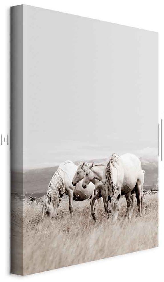 Leinwandbild - White Horses (1 Part) Vertical