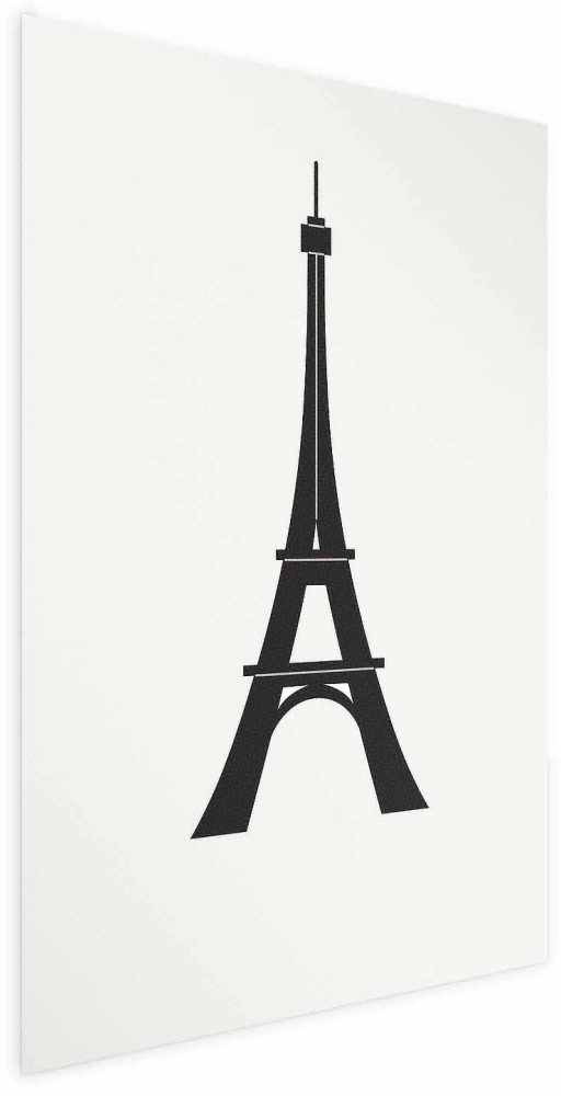 Poster - Eiffel Tower Simple Black-and-White Graphic