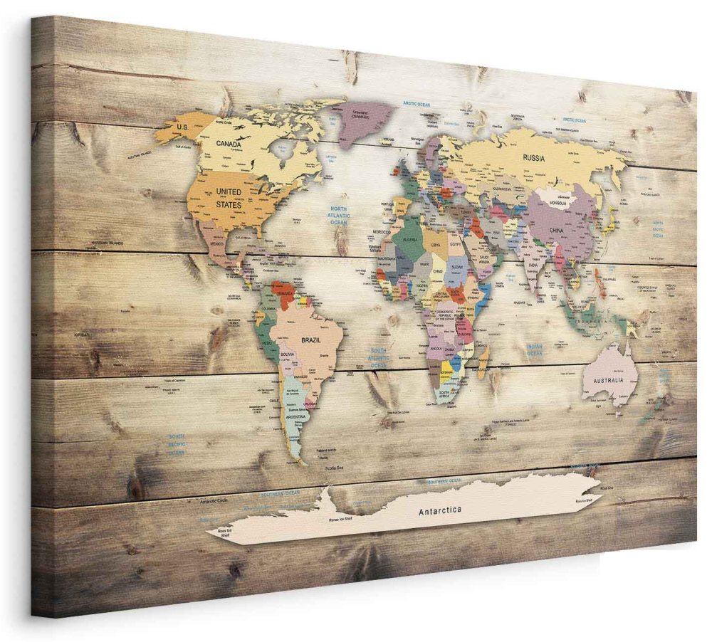 Leinwandbild - World Map: Colourful Continents