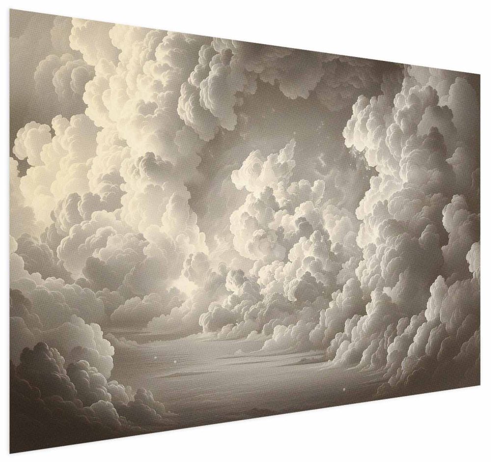 Poster - Whisper of Illuminated Clouds: Soft Light Play in the Sky Theater