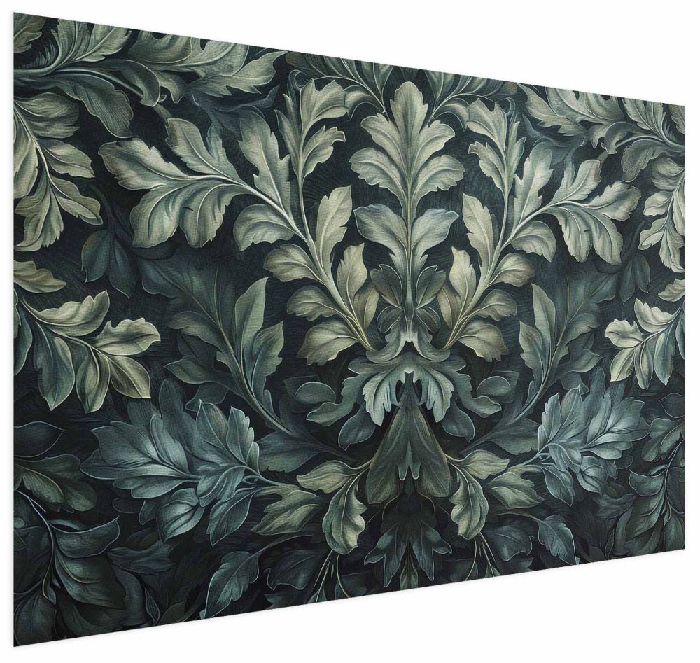 Poster - Victorian Leaves in Dark Greens
