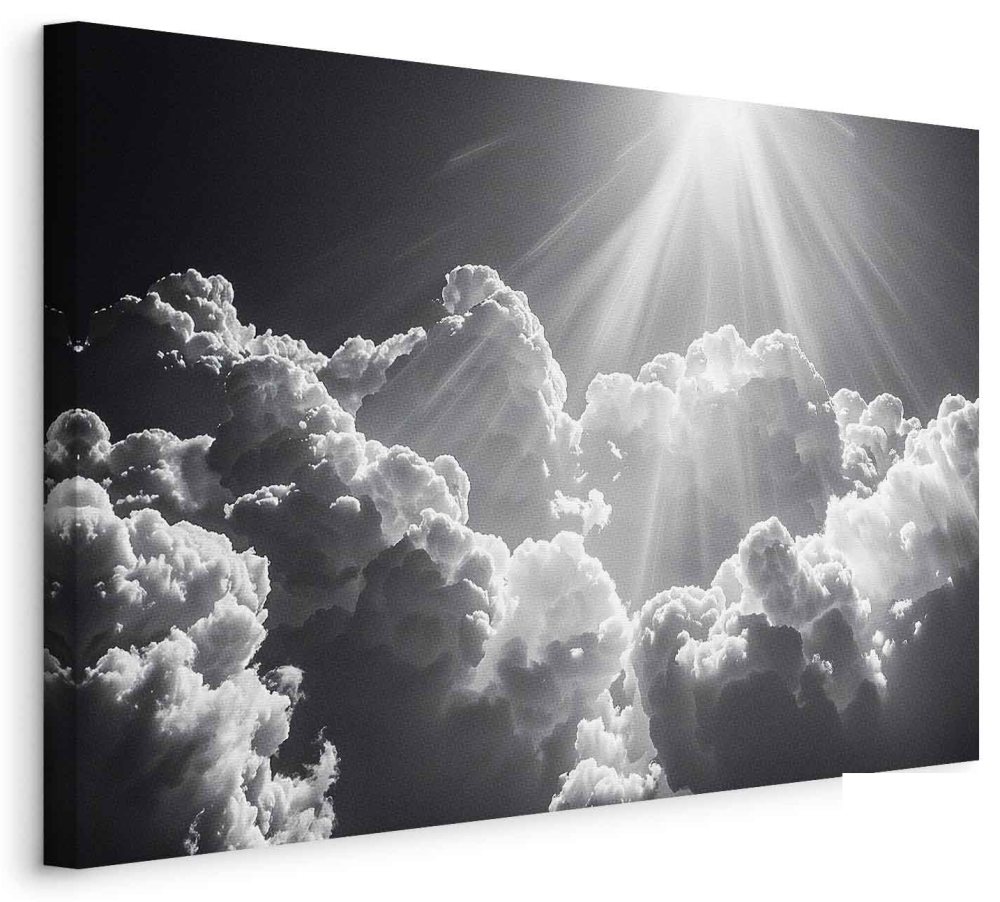 Leinwandbild - Hope in the Clouds: Inspiring Rays of the Sun – Awaken Emotions