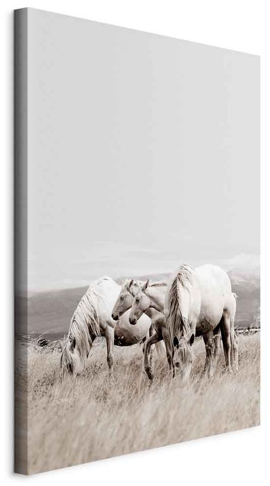 Leinwandbild - White Horses (1 Part) Vertical