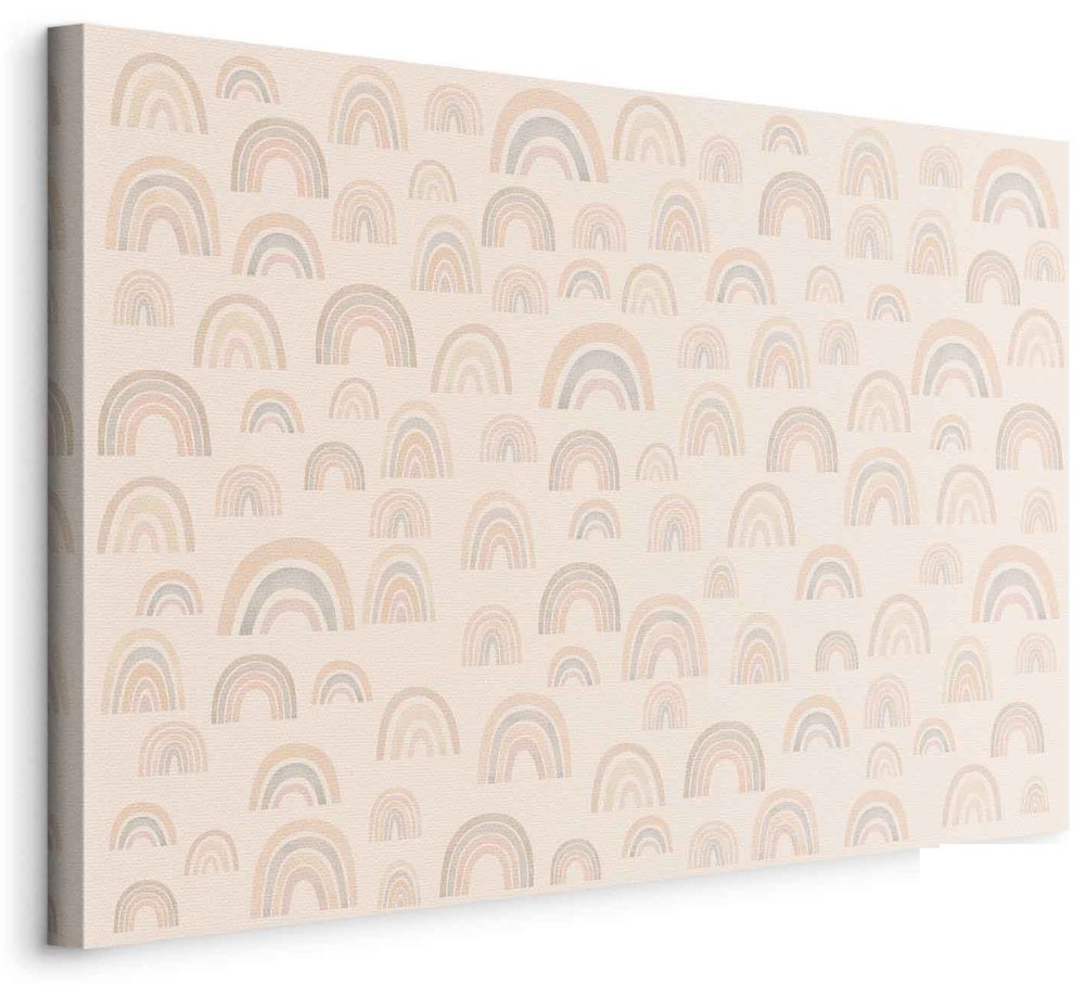 Leinwandbild - August Sky - Various Sizes of Rainbows in Calm Colors