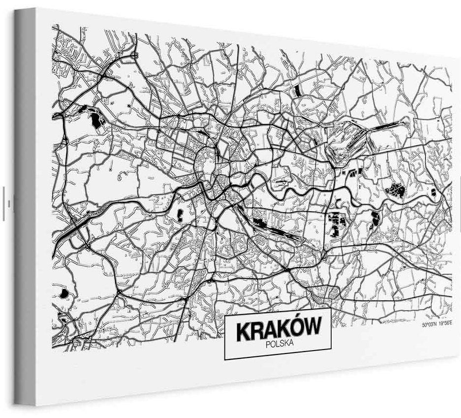 Leinwandbild - City Plan: Krakow (1 Part) Wide