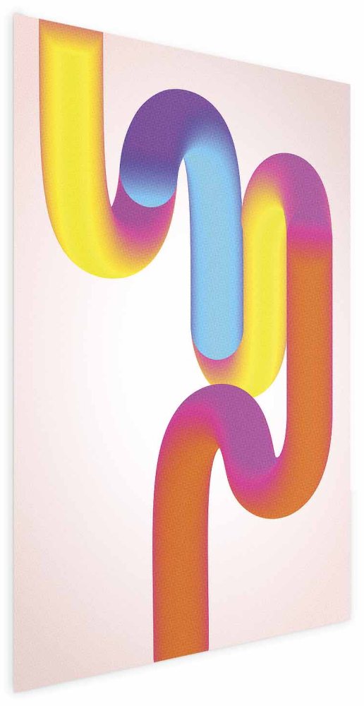 Poster - Rainbow Tubes - abstract illustration with colorful gradients